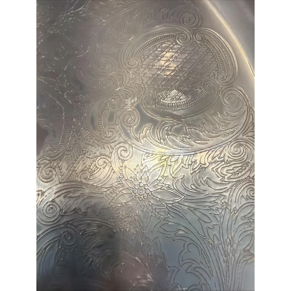 Vintage International Silver Co Silver Plated Serving Tray 15 In ES007